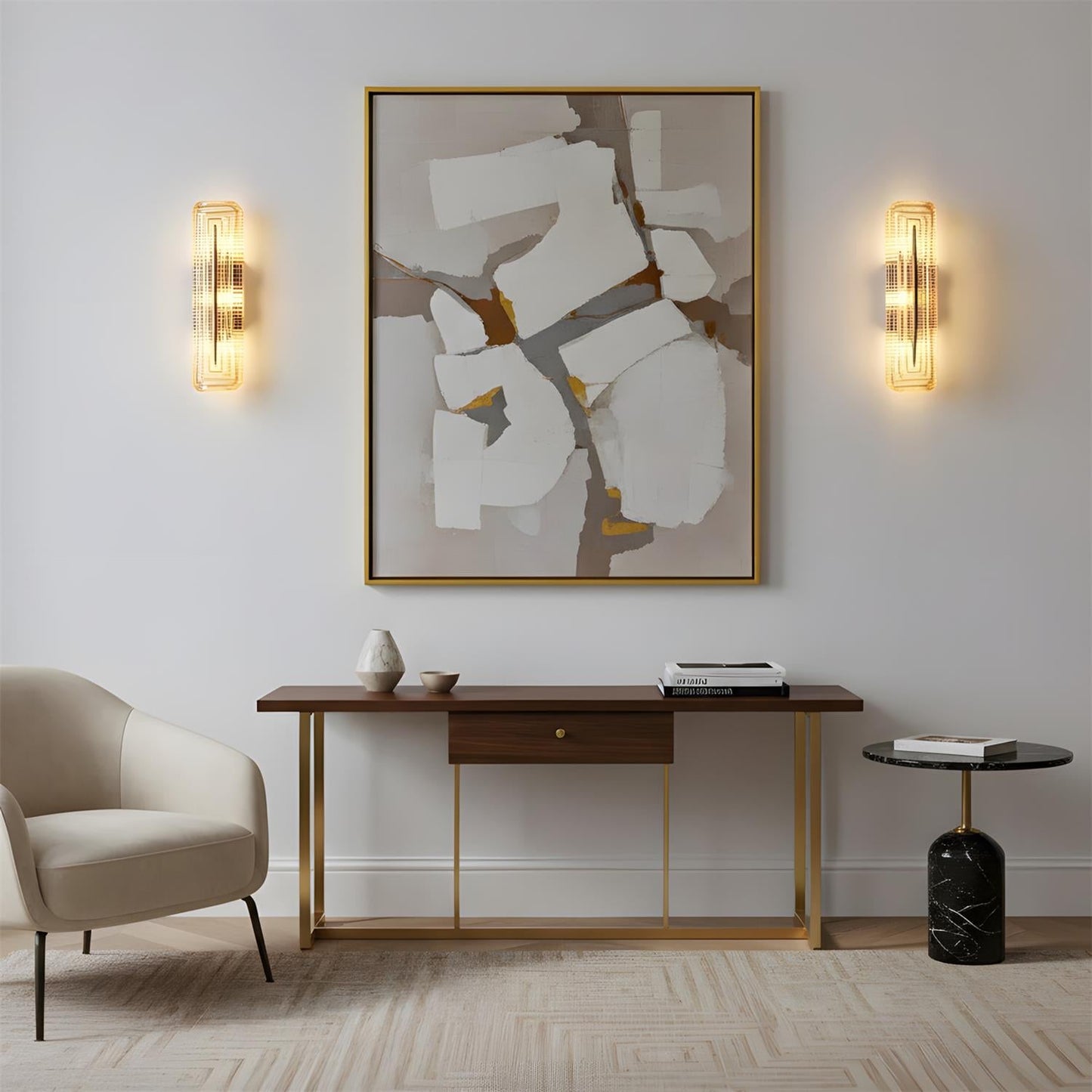 Camille Glacium Wall Lamp Metal and Glass LED Lighting