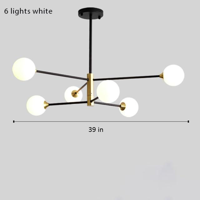 Amélie Glass Bulb Metal LED Chandelier Pendant Light Modern Semi Flush Fixture