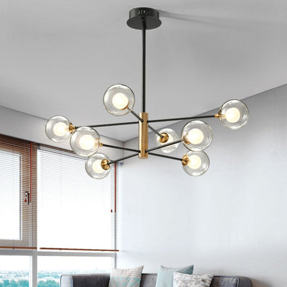 Amélie Glass Bulb Metal LED Chandelier Pendant Light Modern Semi Flush Fixture
