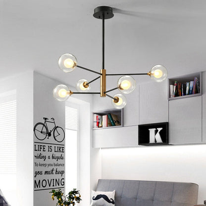 Amélie Glass Bulb Metal LED Chandelier Pendant Light Modern Semi Flush Fixture