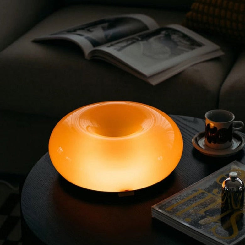 Lampe de table Sophie Glass Donut Lampe d'appoint en vitrail