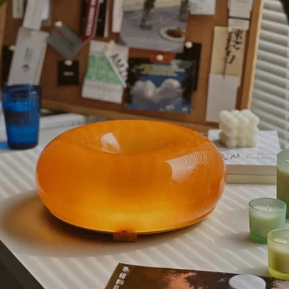 Lampe de table Sophie Glass Donut Lampe d'appoint en vitrail