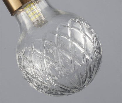 Camille Minimal Gold Crystal Glass LED Pendant Light Twisted Cord Fixture