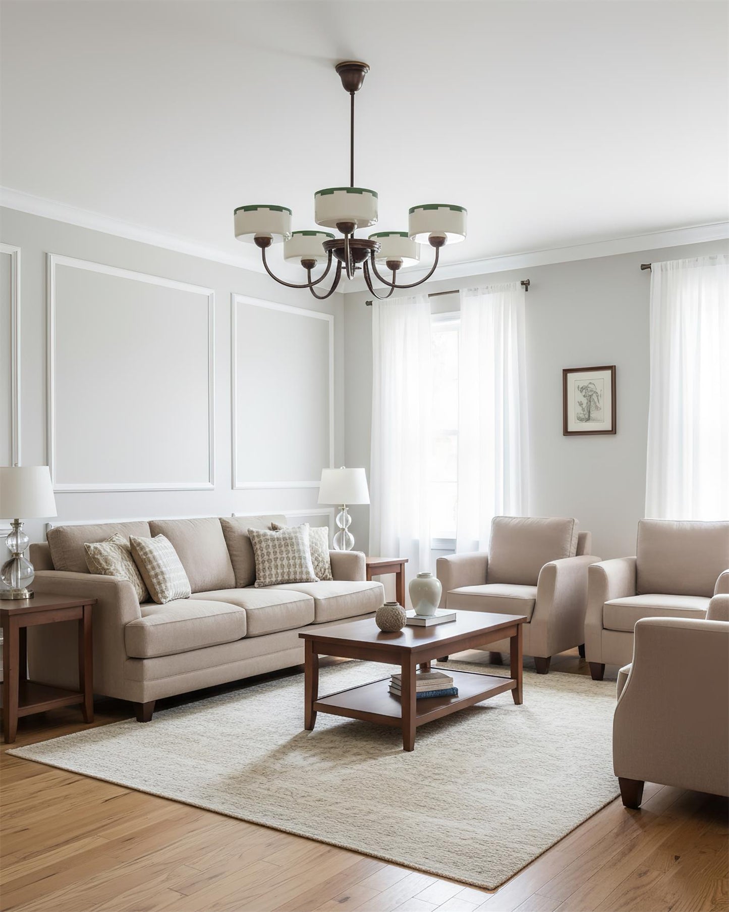 Lustre moderne arche Sophie Green Glass