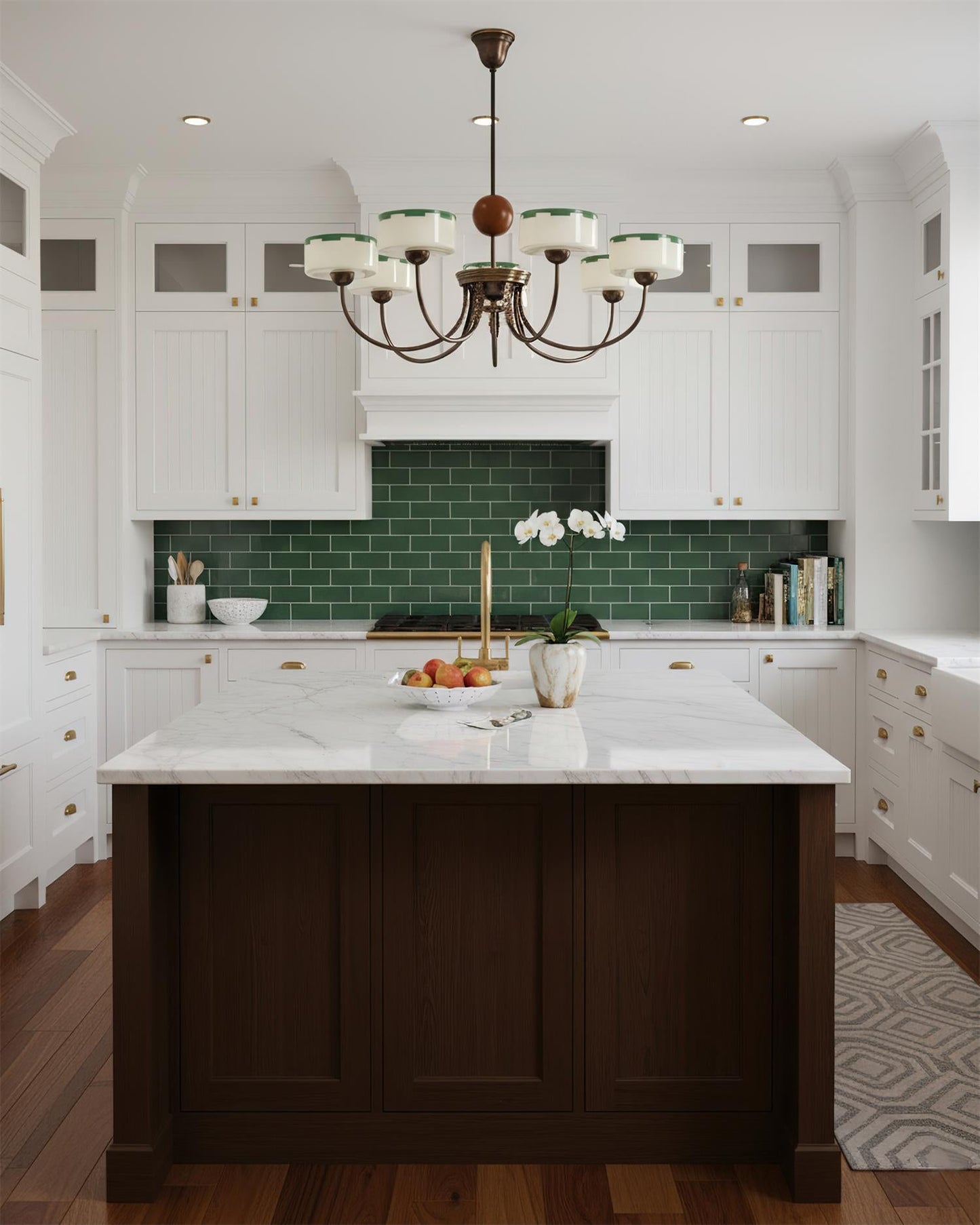 Lustre moderne arche Sophie Green Glass