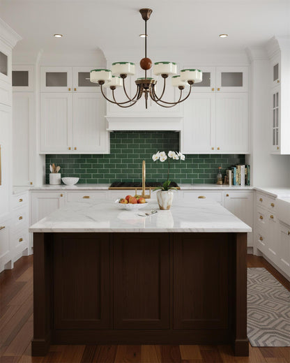 Lustre moderne arche Sophie Green Glass
