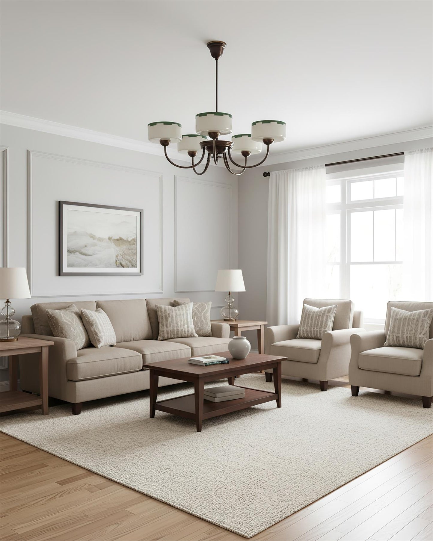 Lustre moderne arche Sophie Green Glass