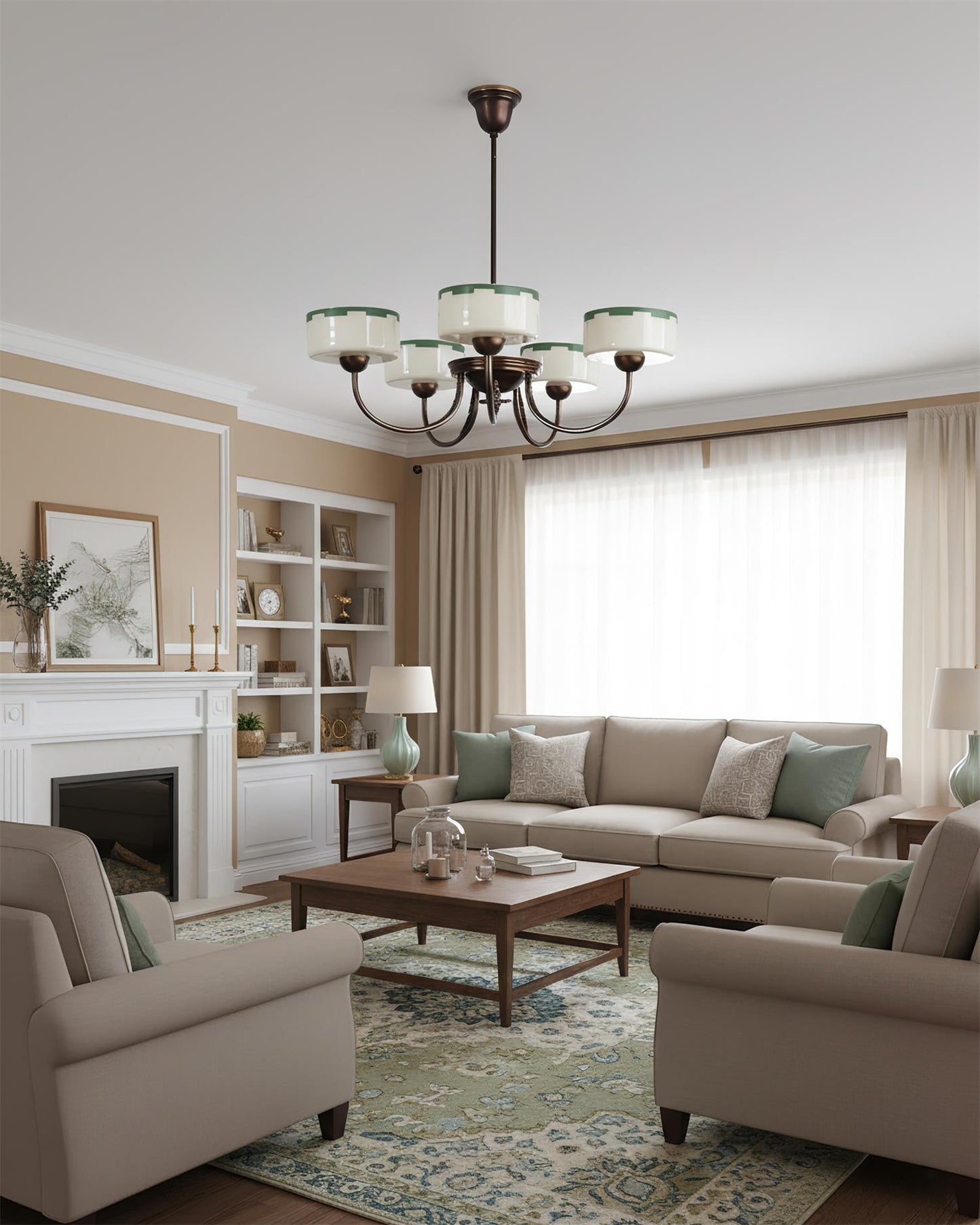 Lustre moderne arche Sophie Green Glass