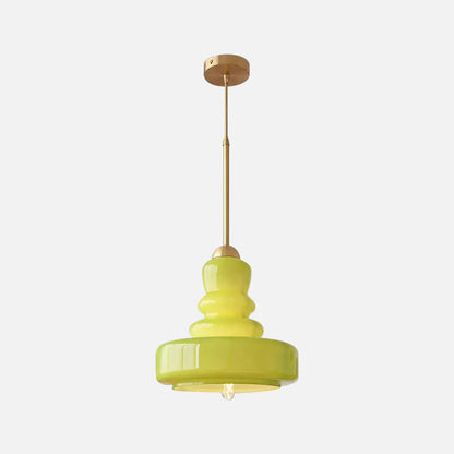 Suspension Élise en verre vintage en forme de gourde avec accent en laiton