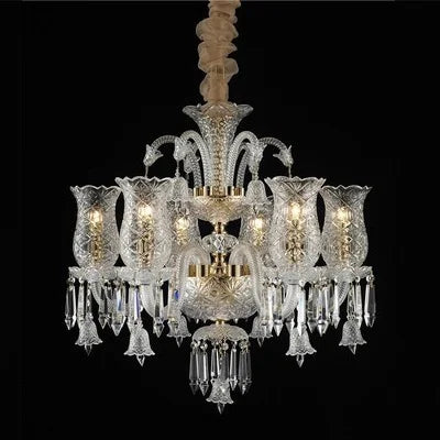 Lustre bougie minimaliste en cristal pour salon et chambre à coucher