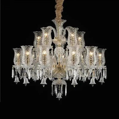 Lustre bougie minimaliste en cristal pour salon et chambre à coucher