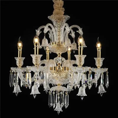 Lustre bougie minimaliste en cristal pour salon et chambre à coucher