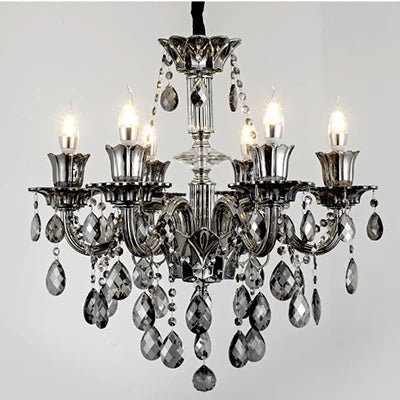 Modern Candle Crystal Chandelier Light for Living Room and Bedroom