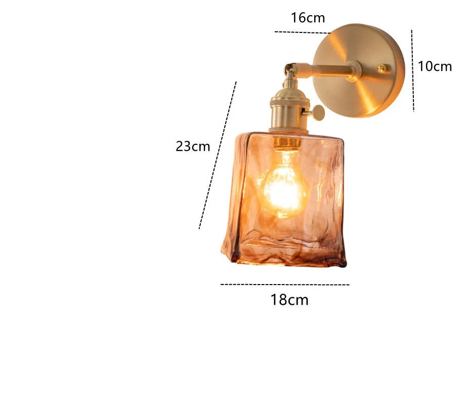 Applique murale Claire Amber en verre, style japonais moderne