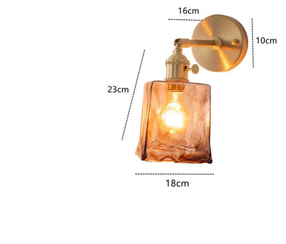 Applique murale Claire Amber en verre, style japonais moderne