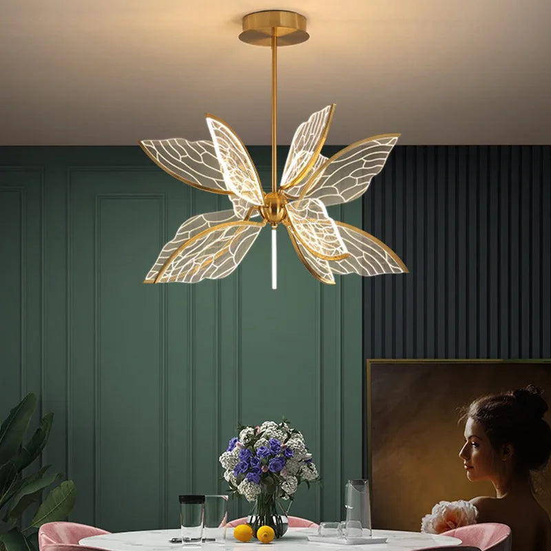 Inès Butterfly Acrylic Chandelier