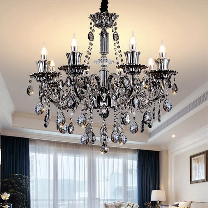 Modern Candle Crystal Chandelier Light for Living Room and Bedroom