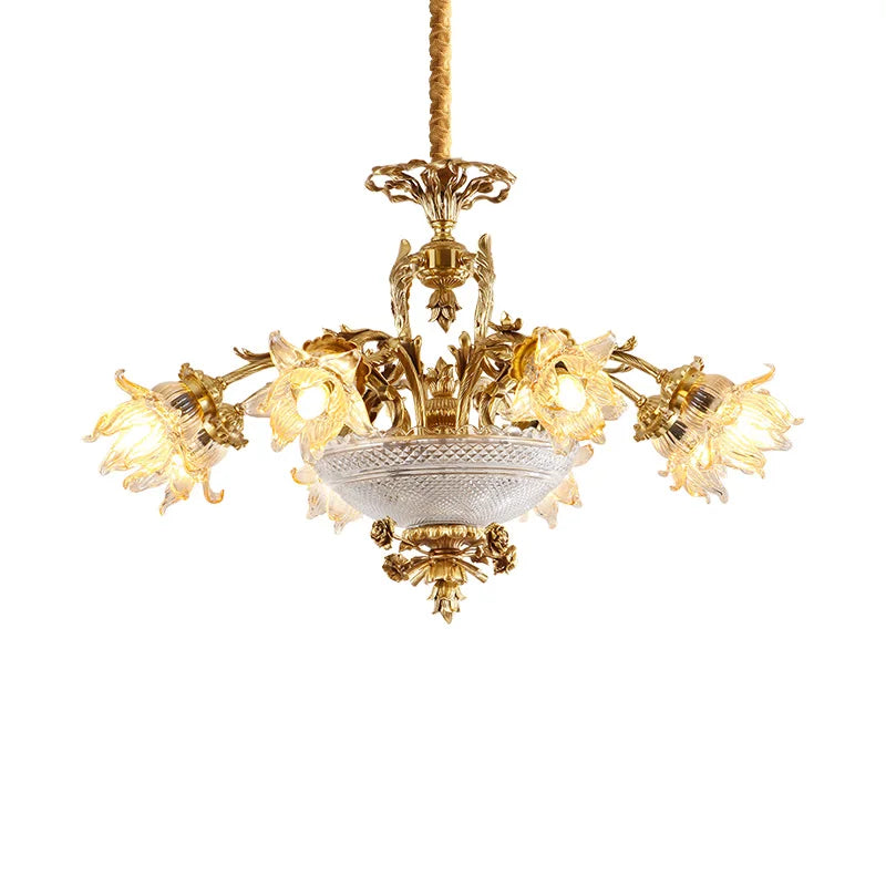 Lustre Pendentif Colette en Laiton et Verre