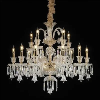 Lustre bougie minimaliste en cristal pour salon et chambre à coucher