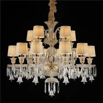 Lustre bougie minimaliste en cristal pour salon et chambre à coucher