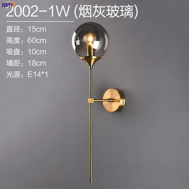 Madeleine Glass Globe Wall Light