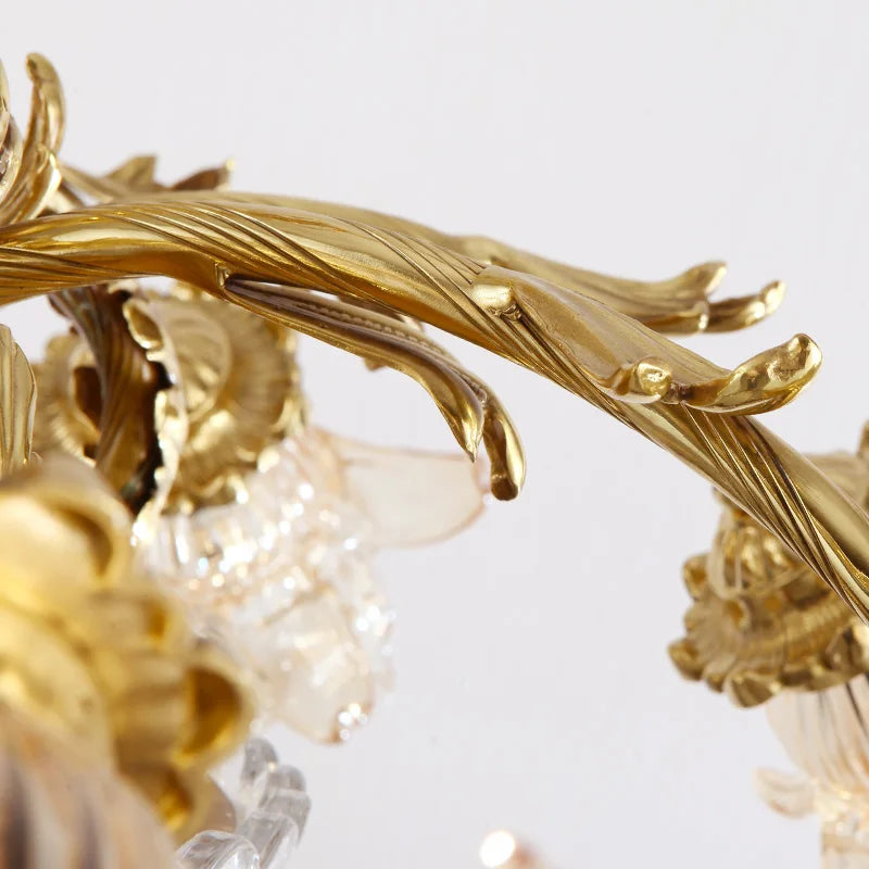 Lustre Pendentif Colette en Laiton et Verre