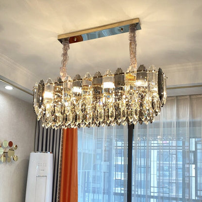 Lustre en cristal gris fumé de luxe Lucile Jean