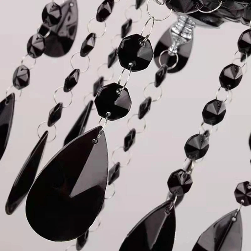 Lustre en cristal bougie noire pour l'éclairage de chambre à coucher et de restaurant
