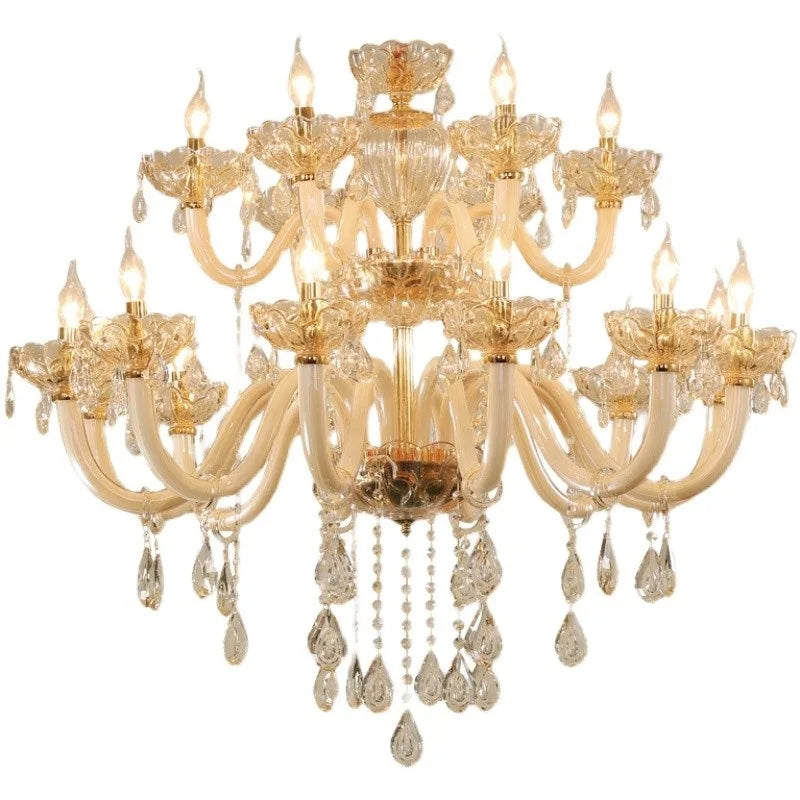 Lustre Chandelier en Cristal de Verre Moderne pour Salon et Hôtel