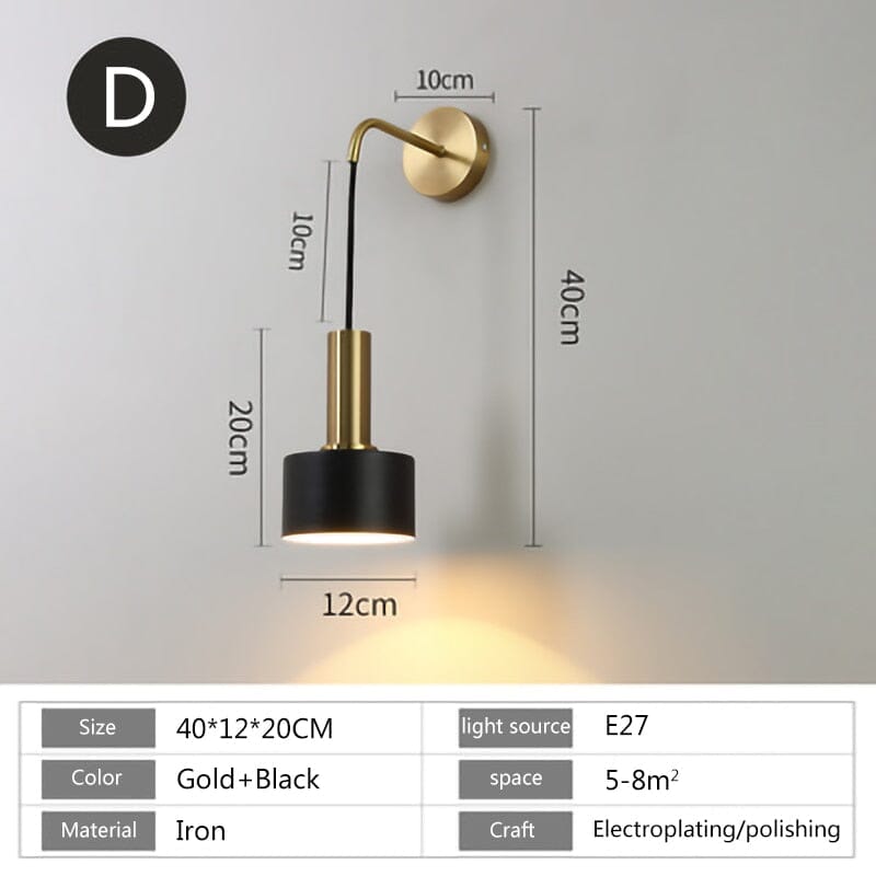Applique murale Colette Gold Black au design moderne nordique