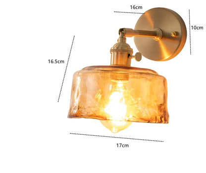 Applique murale Claire Amber en verre, style japonais moderne