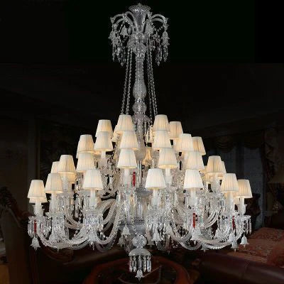 Lustre bougie cristal noir pour salon et restaurant