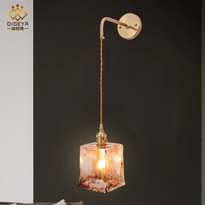 Applique murale Claire Amber en verre, style japonais moderne