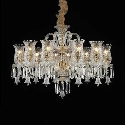 Lustre bougie minimaliste en cristal pour salon et chambre à coucher