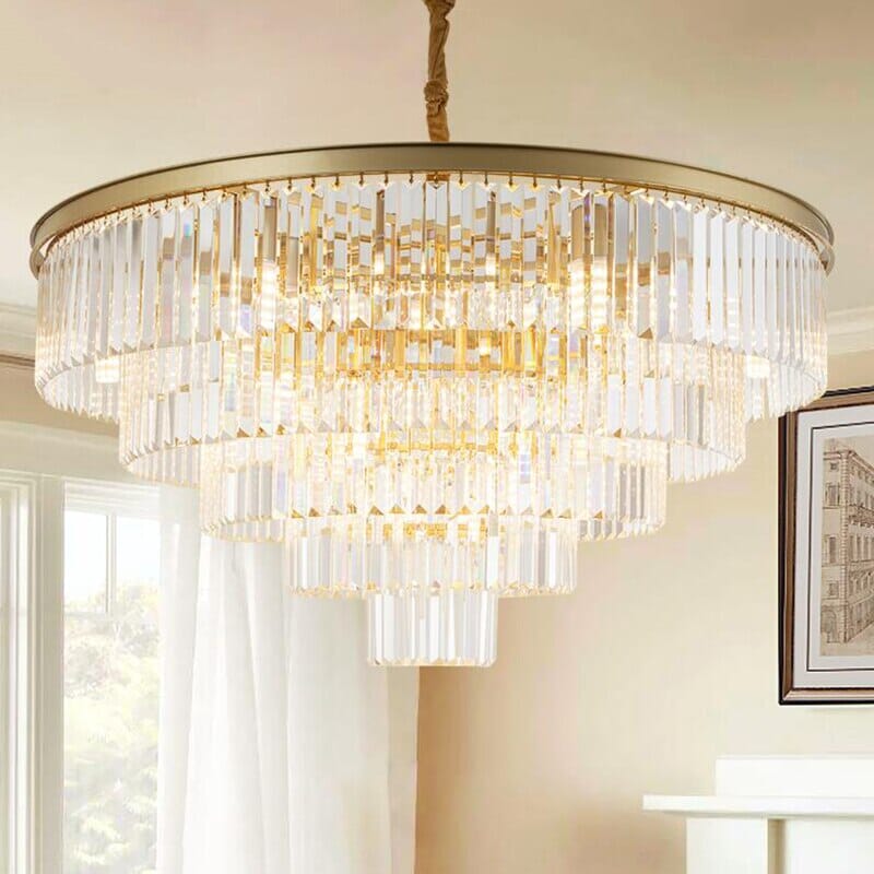 Gabrielle Modern Round Golden Crystal Chandelier