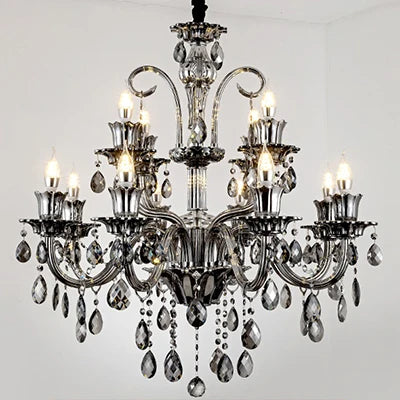 Modern Candle Crystal Chandelier Light for Living Room and Bedroom