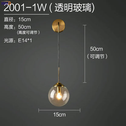 Madeleine Glass Globe Wall Light