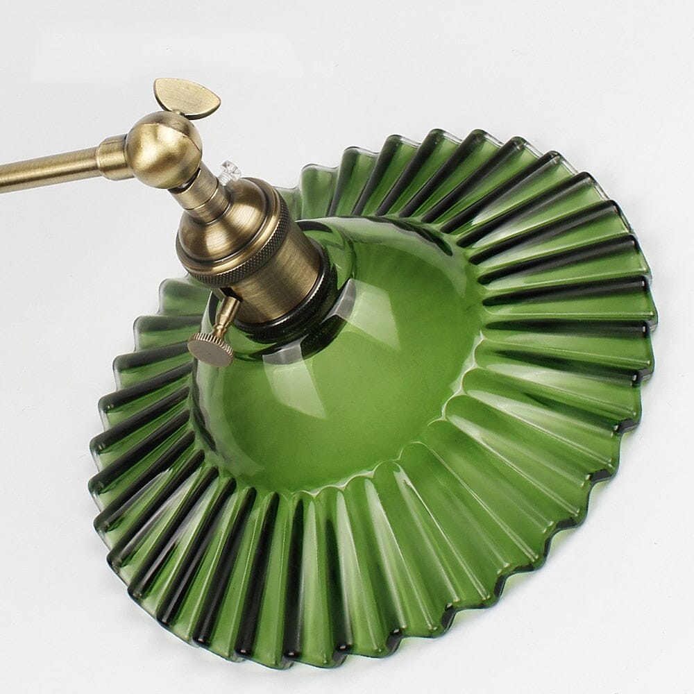 Céleste Vintage Round Green Glass Wall Lamp with Knob Switch