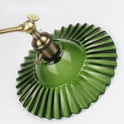 Céleste Vintage Round Green Glass Wall Lamp with Knob Switch