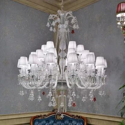 Lustre bougie cristal noir pour salon et restaurant