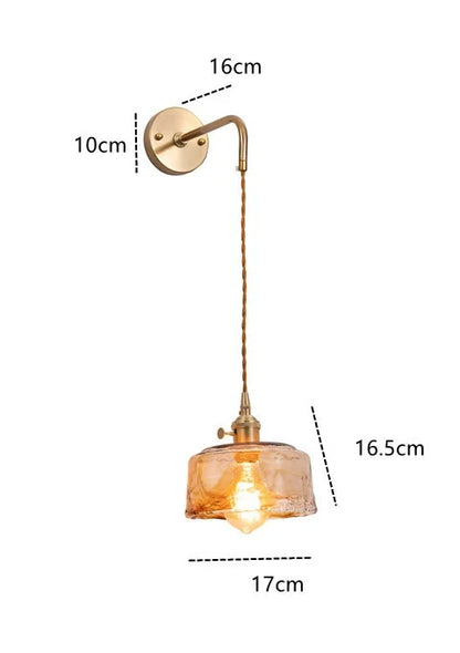 Applique murale Claire Amber en verre, style japonais moderne