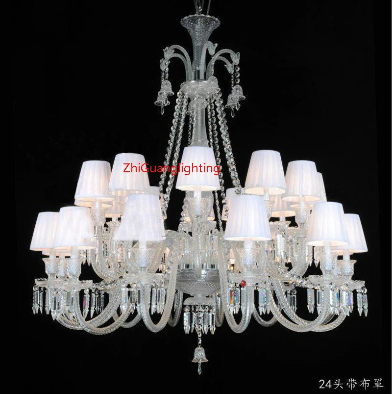 Lustre bougie cristal noir pour salon et restaurant