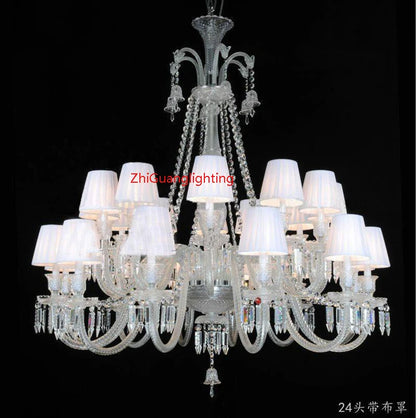 Lustre bougie cristal noir pour salon et restaurant