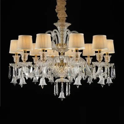 Lustre bougie minimaliste en cristal pour salon et chambre à coucher