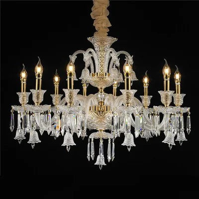 Lustre bougie minimaliste en cristal pour salon et chambre à coucher