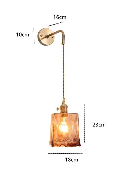 Applique murale Claire Amber en verre, style japonais moderne