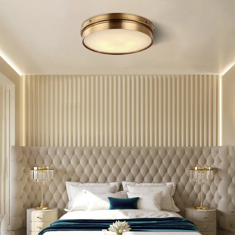 Geneviève Brass Glass Ceiling Light Modern Flush Mount