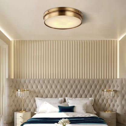 Geneviève Brass Glass Ceiling Light Modern Flush Mount