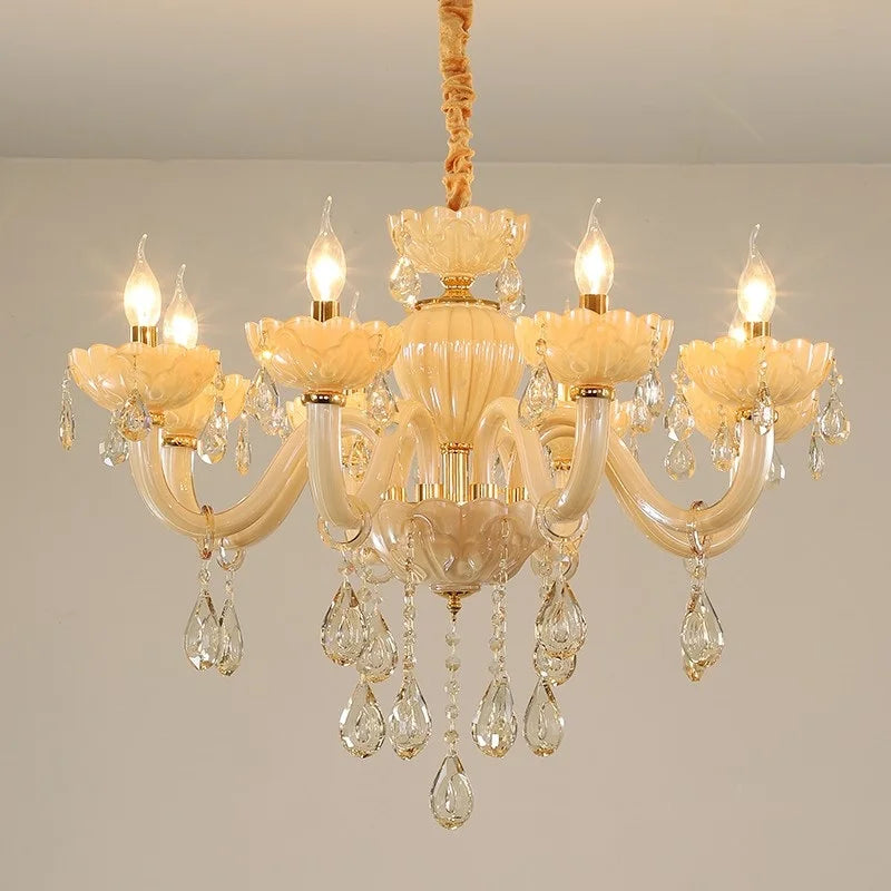 Lustre Chandelier en Cristal de Verre Moderne pour Salon et Hôtel