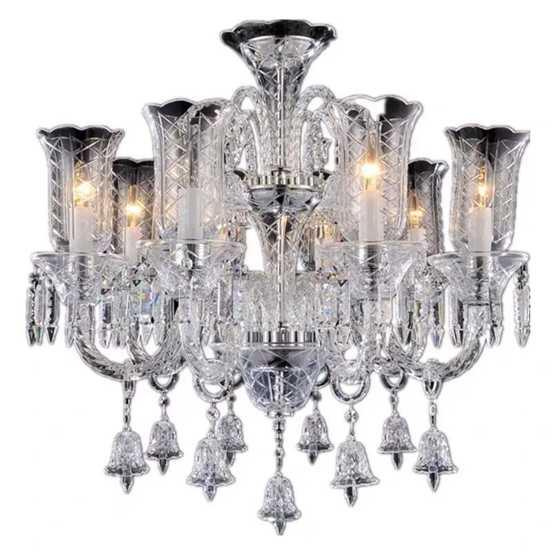 Lustre bougie minimaliste en cristal pour salon et chambre à coucher